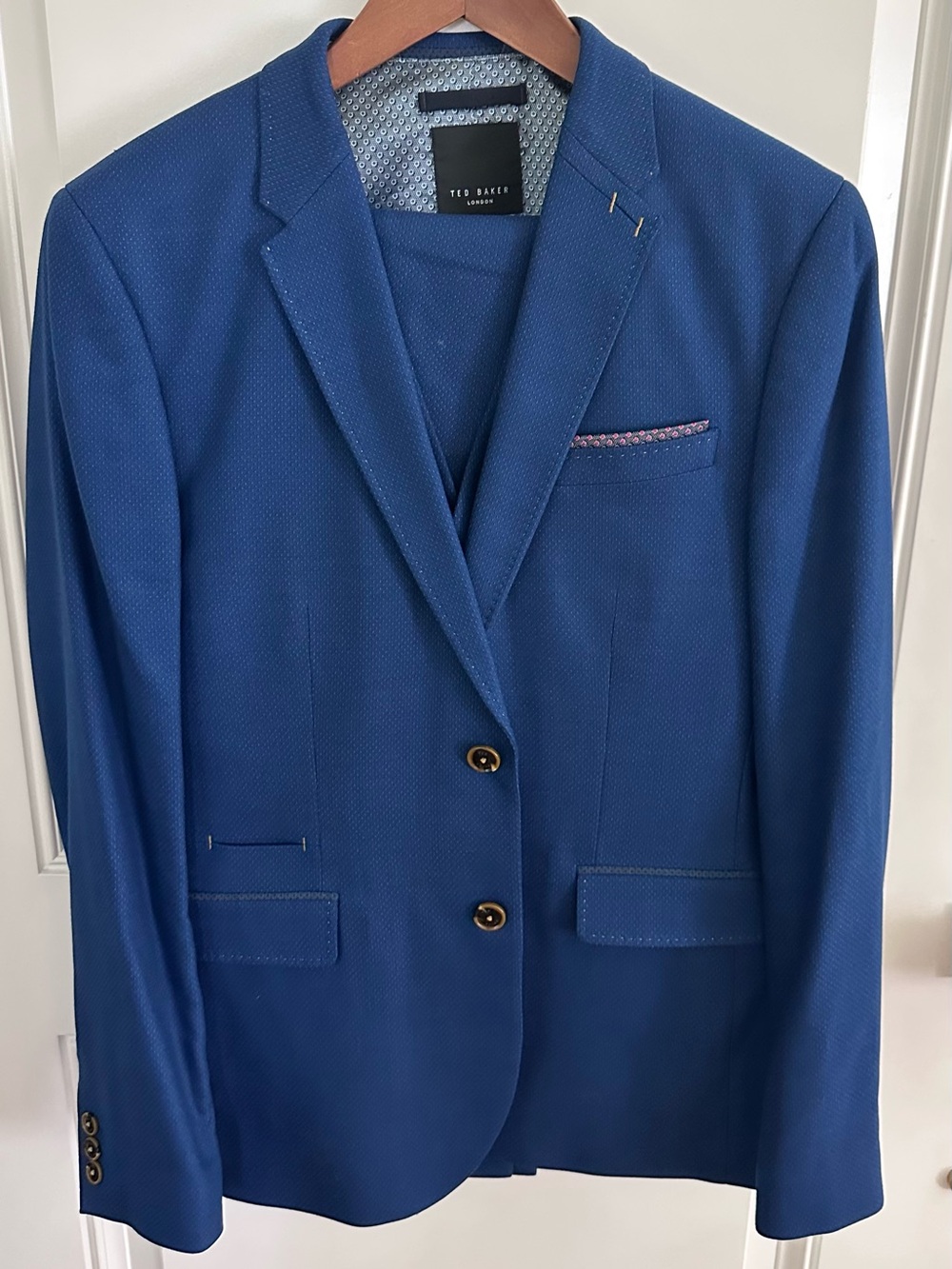 Ted Baker Blue 3 Piece Suit 3/38R